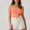 Juni One Shoulder Bodysuit in Melon - Estilo Boutique