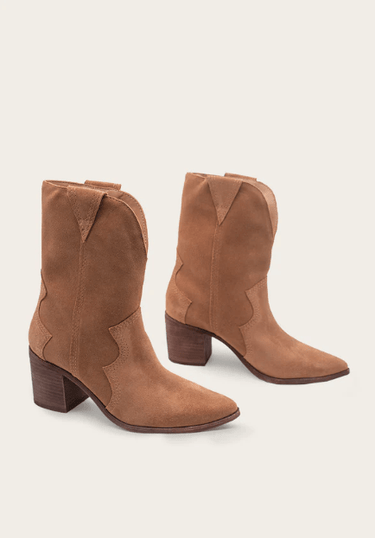Kaanas Porto Cowboy Bootie in Caramel - Estilo Boutique