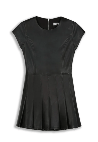 blue dress for baby girl Ava & Yelly Embossed Satin A-Line Dress - Black main image 1