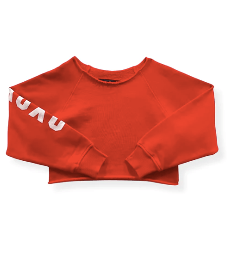 KatieJ Tween Shane XOXO Crop Sweatshirt in Red Hot - Estilo Boutique