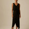 Krisa High Low Ruched Dress in Black - Estilo Boutique