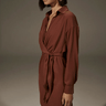 Krisa Wrap Shirt Dress in Cinnamon - Estilo Boutique
