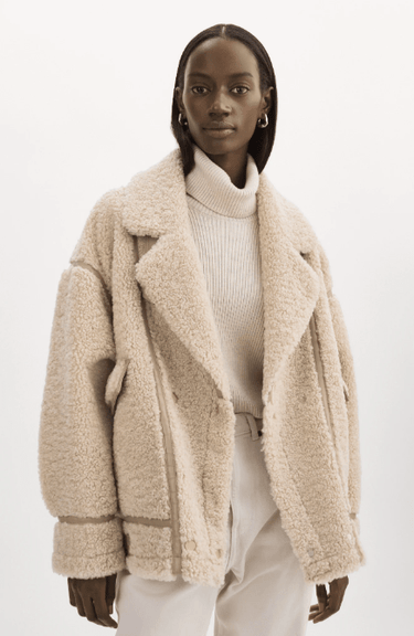 Lamarque Badu Faux Shearling Jacket in Beige - Estilo Boutique