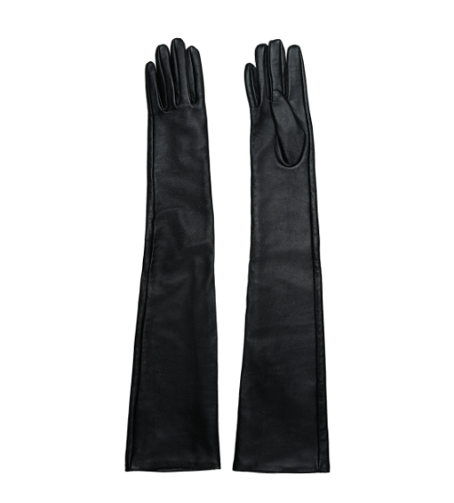 Lamarque Gisele Long Leather Glove in Black - Estilo Boutique