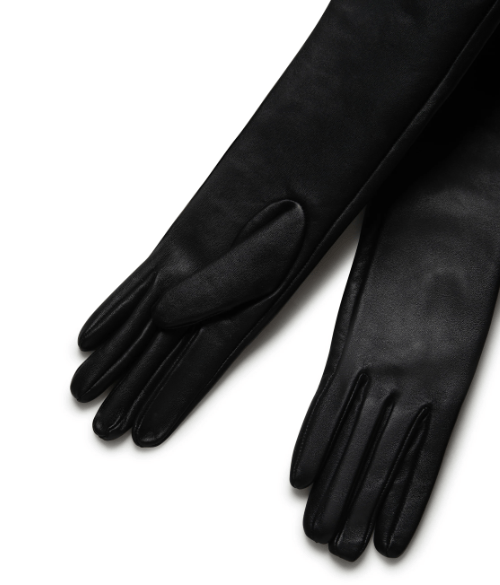 Lamarque Gisele Long Leather Glove in Black - Estilo Boutique