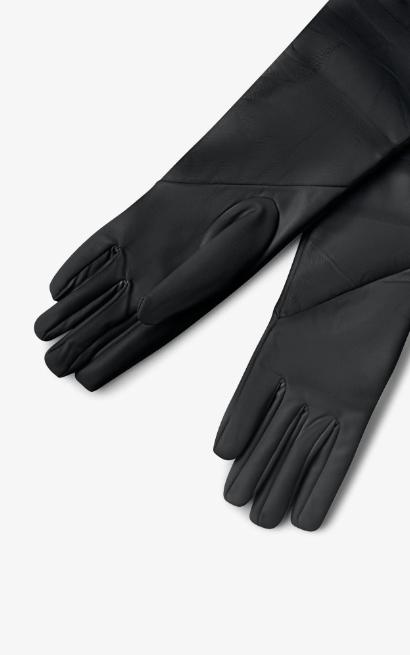 Lamarque Marilyn Faux Leather and Tulle Gloves in Black - Estilo Boutique