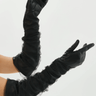 Lamarque Marilyn Faux Leather and Tulle Gloves in Black - Estilo Boutique