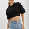 Lamarque Naia Cropped T-shirt in Black - Estilo Boutique