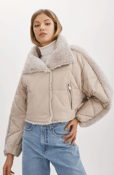 Lamarque Sharon Puffer Jacket in Light grey - Estilo Boutique