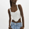 Lamarque Tabia Leather Corset Top in White - Estilo Boutique