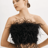 Lamarque Zaina Feather Bustier in Black - Estilo Boutique
