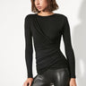 Lanston Drape Front Long Sleeve Top - Estilo Boutique