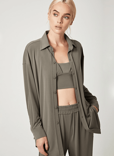 Lanston Oversized Button Front Shirt in Arizona - Estilo Boutique