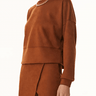 Lanston Sueded Front Slit Mini Skirt in Cognac - Estilo Boutique