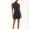 Lanston Train Ribbed 3/4 Zip Dress in Black - Estilo Boutique