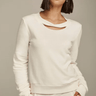 Lanston Twist Neck Pullover in Off White - Estilo Boutique