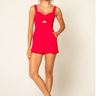 Lavender Brown Everly Romper in Raspberry - Estilo Boutique