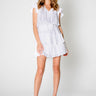 Lavender Brown Flutter Skirt in White - Estilo Boutique