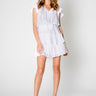 Lavender Brown Flutter Skirt in White - Estilo Boutique