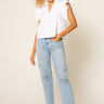 Lavender Brown Sophia Top in White - Estilo Boutique