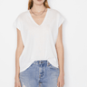 Le Mid Rise V Neck Tee in Blanc - Estilo Boutique