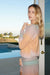 LNA Brushed Raglan Pullover in Sunset Print - Estilo Boutique