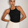 LNA Ribbed Skinny Racer in Black - Estilo Boutique