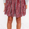 Lola and the Boys Candy cane Sequin Striped Skirt in Red - Estilo Boutique