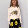 Lola and the Boys Don't Worry Be Happy Skirt in Black - Estilo Boutique