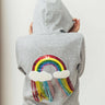 Lola and the boys Women's Crystal Rainbow Hoodie in Grey - Estilo Boutique