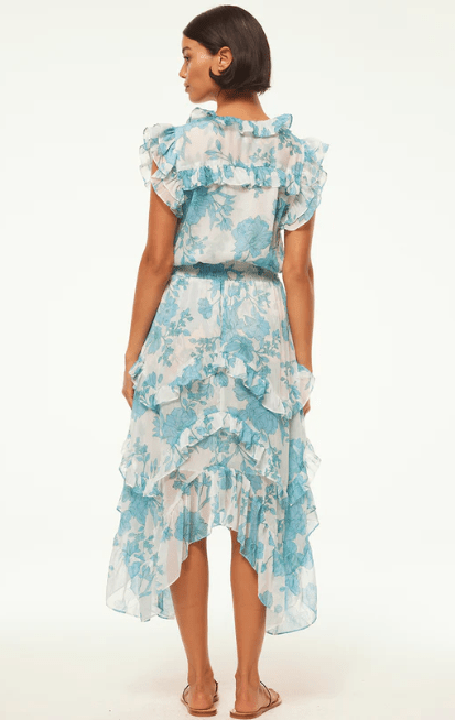 Misa Dakota Dress in Turquoise Flora - Estilo Boutique