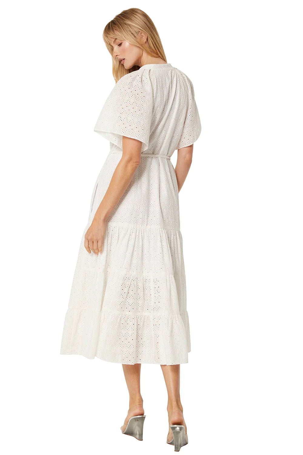 Misa Mallory Dress in White Eyelet - Estilo Boutique