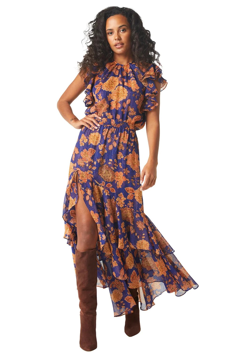 Misa Seva Skirt in Marigold Flora - Estilo Boutique