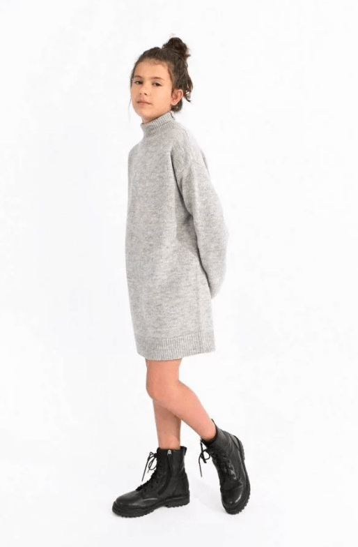 Molly Bracken Soft Knit Sweater Dress in Ash Grey - Estilo Boutique Molly Bracken Soft Knit Sweater Dress in Ash Grey - Estilo Boutique