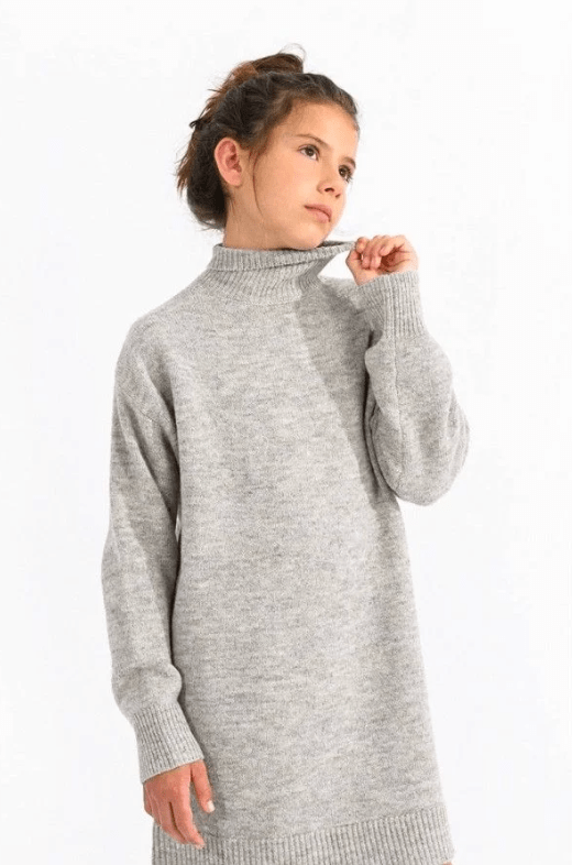 Molly Bracken Soft Knit Sweater Dress in Ash Grey - Estilo Boutique Molly Bracken Soft Knit Sweater Dress in Ash Grey - Estilo Boutique