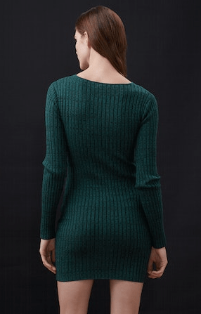 Monrow Cosmo Rib Sweater Dress in Deep Forest - Estilo Boutique