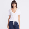 Monrow Oversized V Neck Tee in White - Estilo Boutique