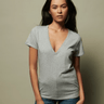Nation Blair Slim V-Neck in Heather Grey - Estilo Boutique