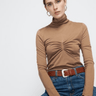 Nation Eris Turtleneck with Shirring in Teddy - Estilo Boutique