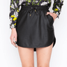 Never A Wallflower Track Skirt in Black Faux Leather - Estilo Boutique