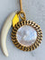 Nicole Romano Chain Framed Mother of Pearl Medallion Chain Necklace - Estilo Boutique
