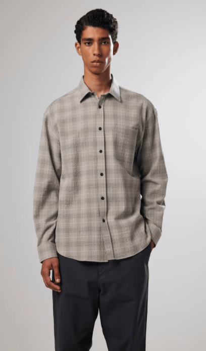 NN07 Deon Seersucker Shirt in Grey - Estilo Boutique
