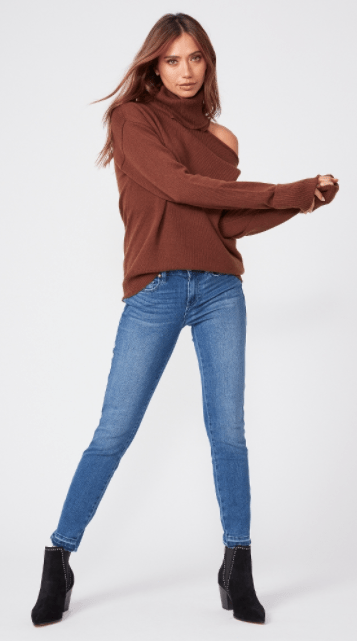 Paige Raundi Sweater in Dark Brown - Estilo Boutique