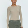 Pistola Bailey Long Sleeve Bodysuit in Mink - Estilo Boutique