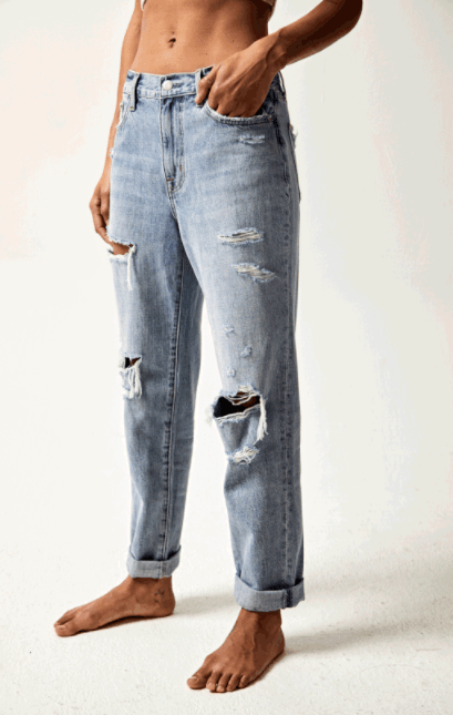 Pistola Presley High Rise Relaxed Roller in Wink Distressed - Estilo Boutique