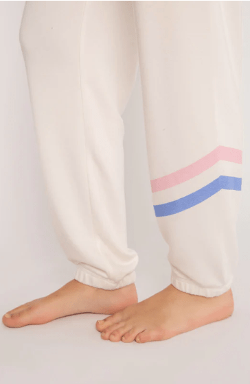 P.J. Salvage Peace and Love Banded Pant in Ivory - Estilo Boutique