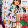 Queen of Sparkles Grey & Multi Scatter Reindeer Sweatshirt - Estilo Boutique