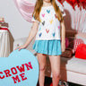 Queen Of Sparkles Heart This Tee in White - Estilo Boutique