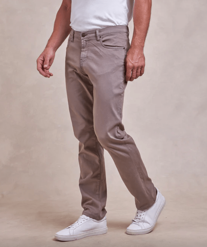 R51 Comfort Cotton Stretch 5-Pocket Pant in Mushroom - Estilo Boutique