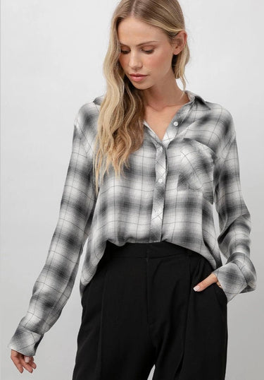 Rails Dylan Shirt in Smoke Ivory Shadow - Estilo Boutique